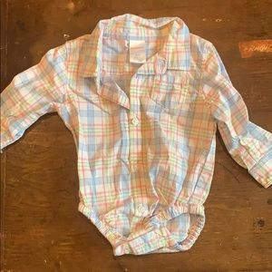Button down onesie 6-12 mos
